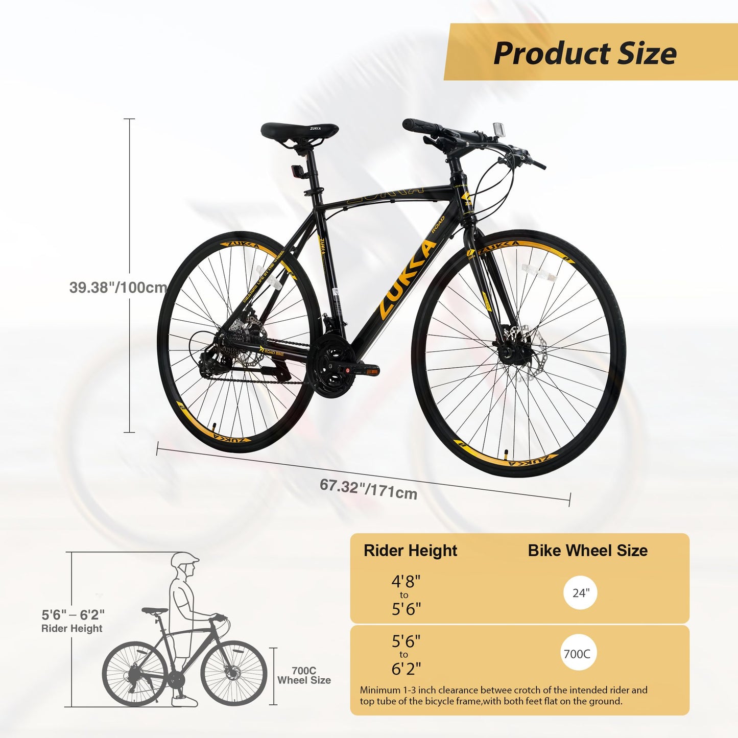 24 Speed Hybrid bike Disc Brake 700C Road Bike For men women's City Bicycle