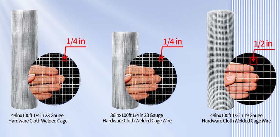 48inx100ft 1/2 in 19 Gauge Hardware Cloth Welded Cage Wire Chicken Fence mesh Rolls Square Chicken Wire Netting Raised Garden Rabbit Fence Snake Fencing Rodent Animals