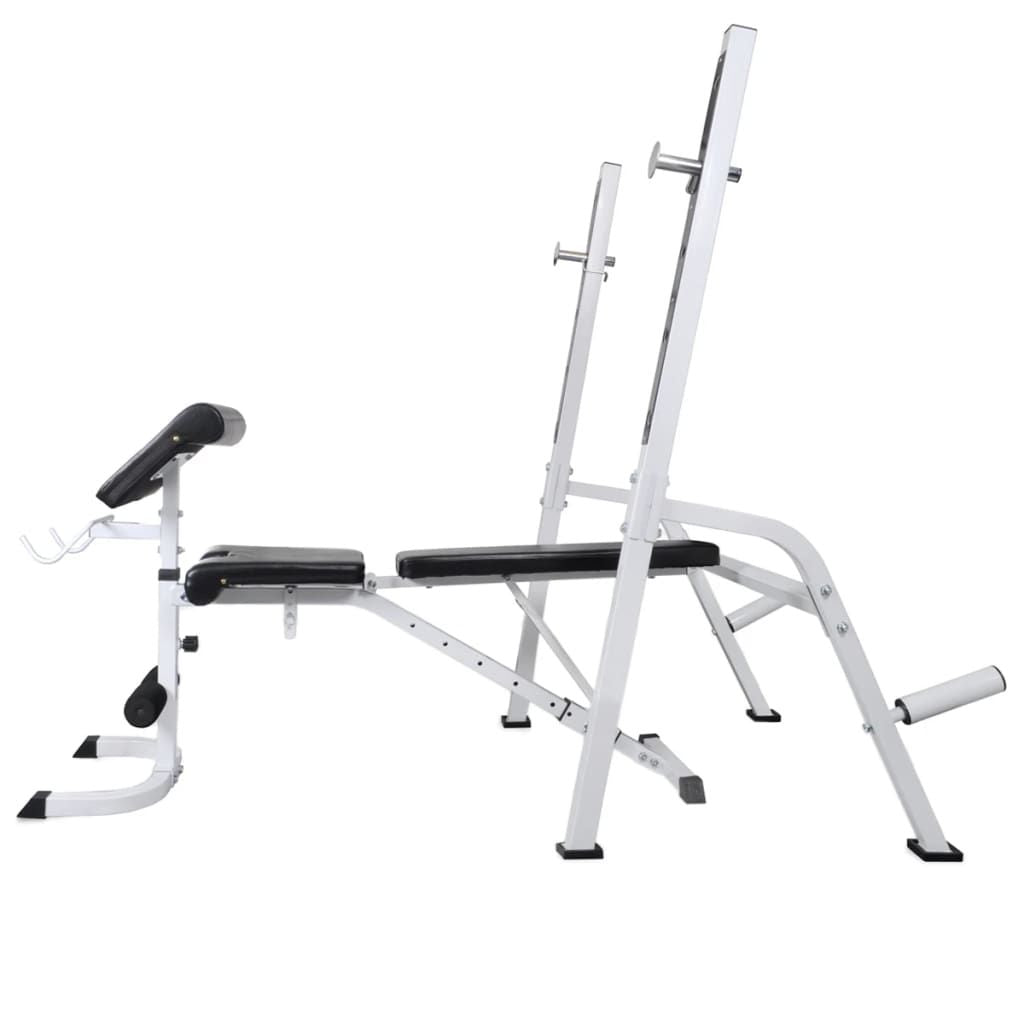 Workout Bench with Weight Rack, Barbell and Dumbbell Set 264.6 lb