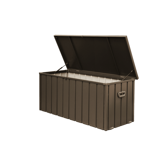 120 Gallon Outdoor Storage Deck Box Waterproof, Large Patio Storage Bin for Outside Cushions, Throw Pillows, Garden Tools, Lockable (Dark Brown)