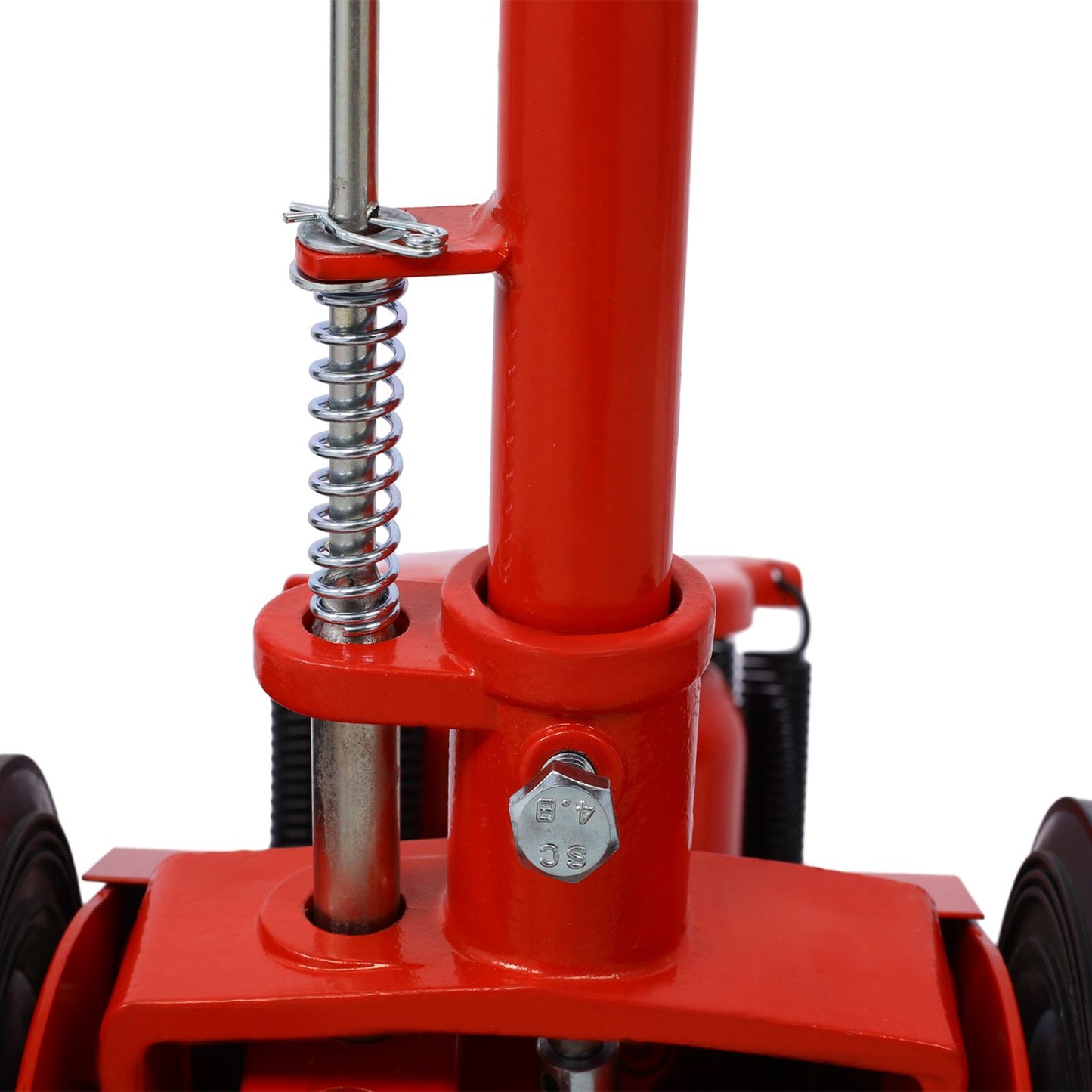 22 Ton Hydraulic Floor Jack Air-Operated Axle Bottle Jack with (4) Extension Saddle Set Built-in Wheels, Red