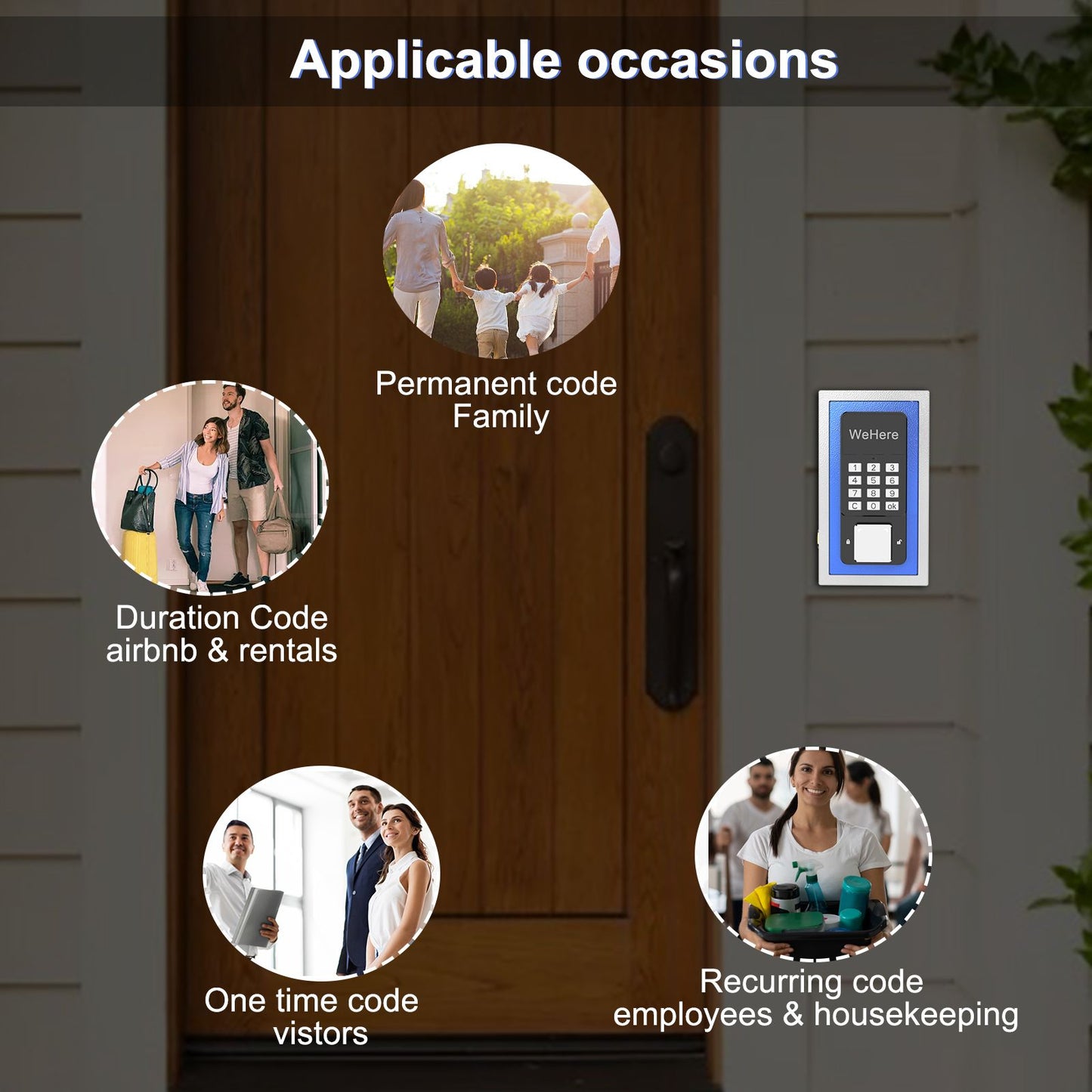 WeHere Wireless Smart Key Lock Box with APP, Electronic Lock Box for House Wall Mount, use Bluetooth/One-Time Password/Fixed Code Unlock,APP Remote Authorization ideal for Vacation Rental