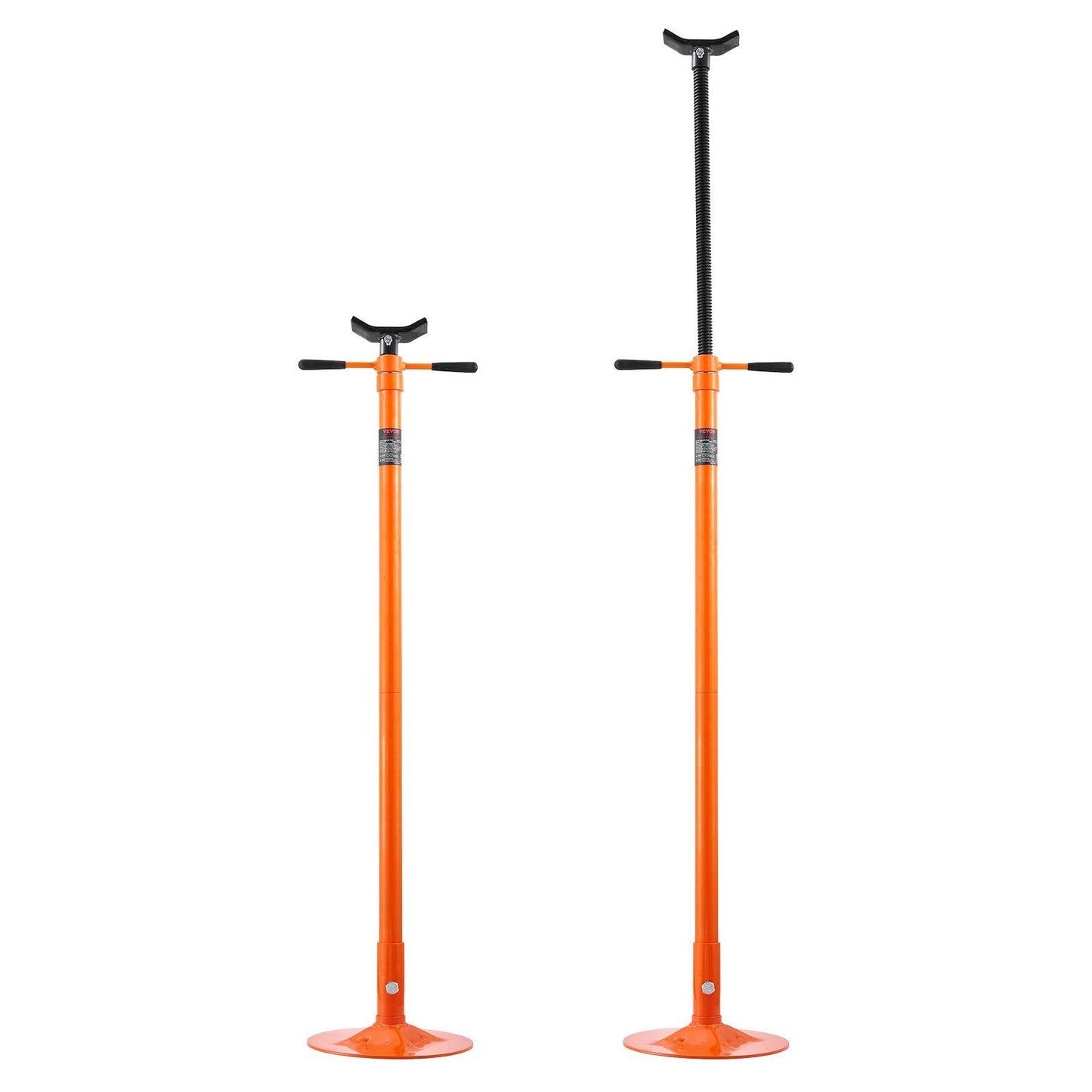 VEVOR Underhoist Support Stand, 3/4 Ton Capacity Under Hoist Jack Stand, Lifting from 52.8" to 76", Bearing Mounted Spin Handle Pole Jack, Self-Locking Threaded Screw, Support Vehicle Components