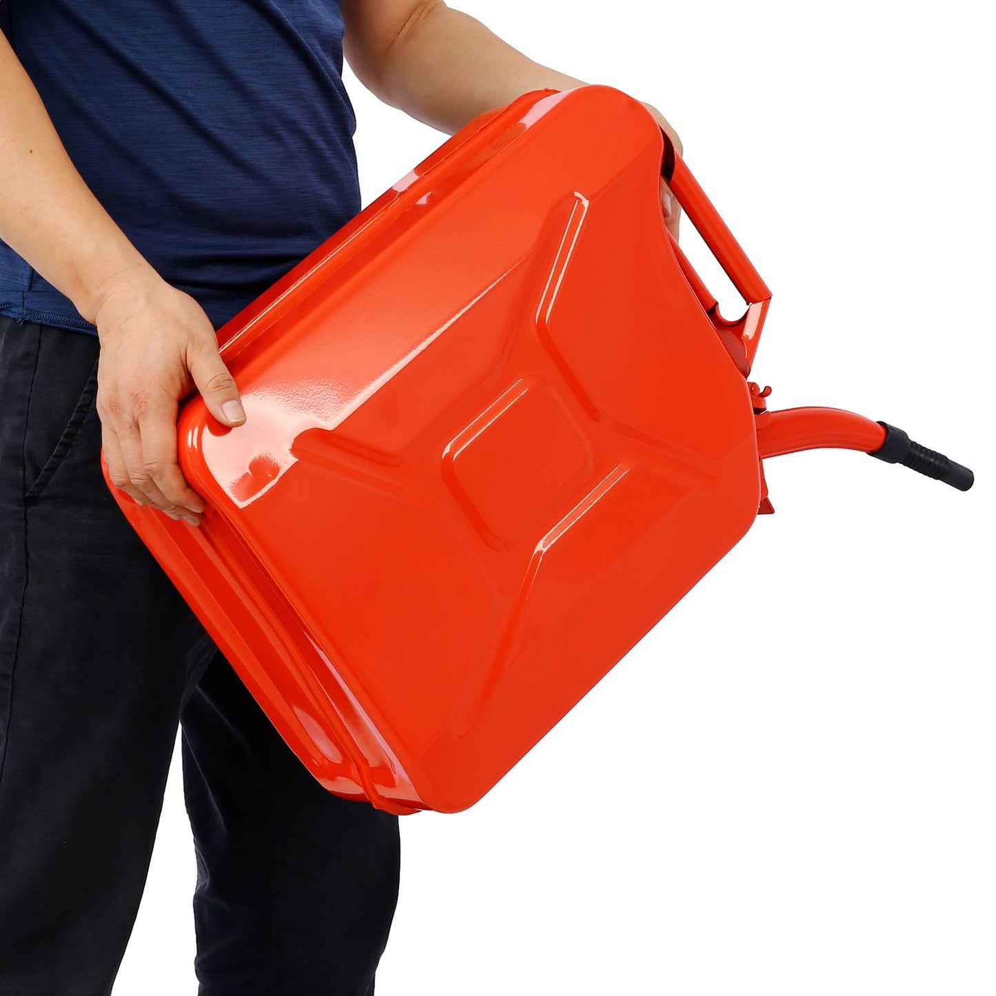 20 Liter (5 Gallon) Jerry Fuel Can with Flexible Spout, Portable Jerry Cans Fuel Tank Steel Fuel Can, Fuels Gasoline Cars, Trucks, Equipment, RED 3pcs/set