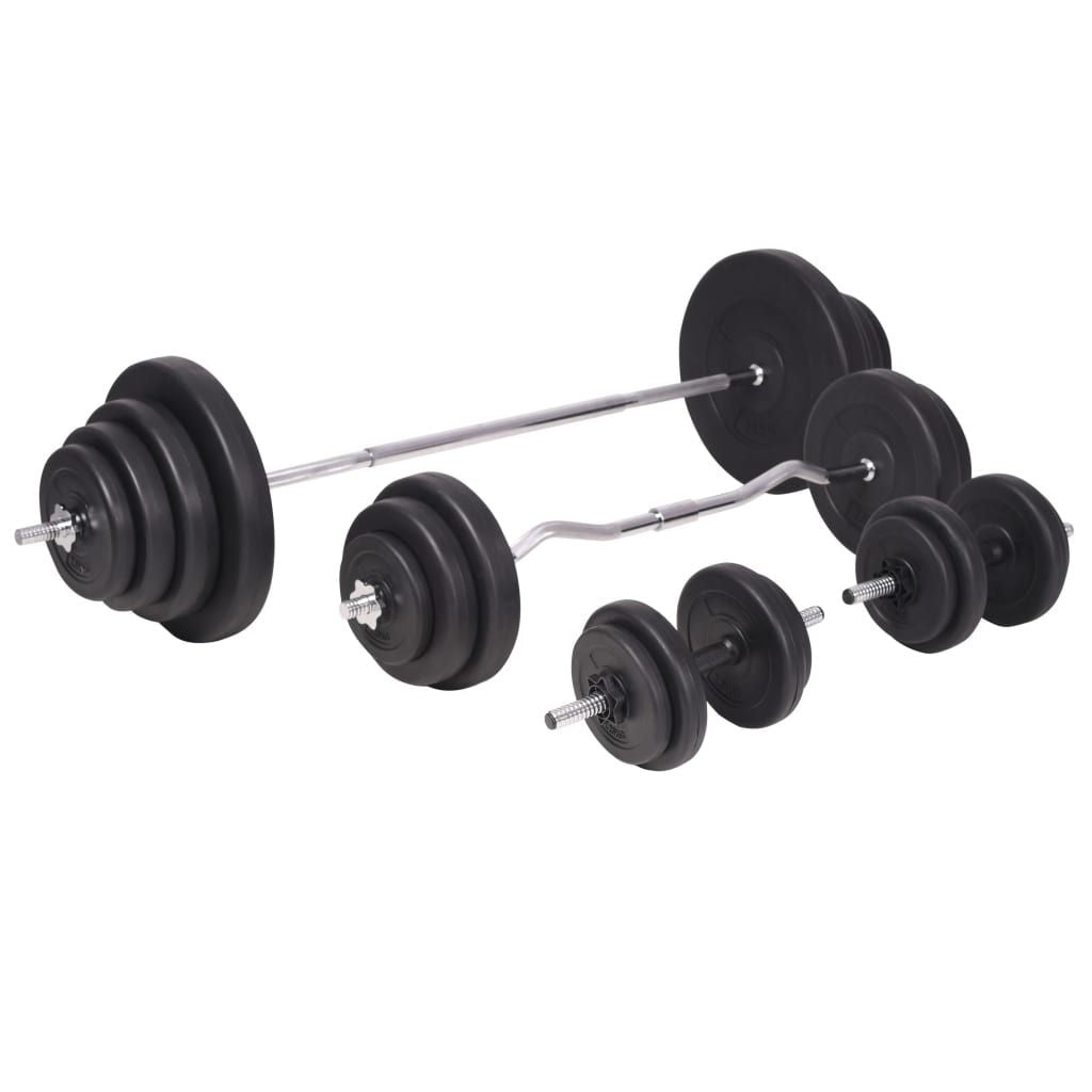 Workout Bench with Weight Rack, Barbell and Dumbbell Set 264.6 lb