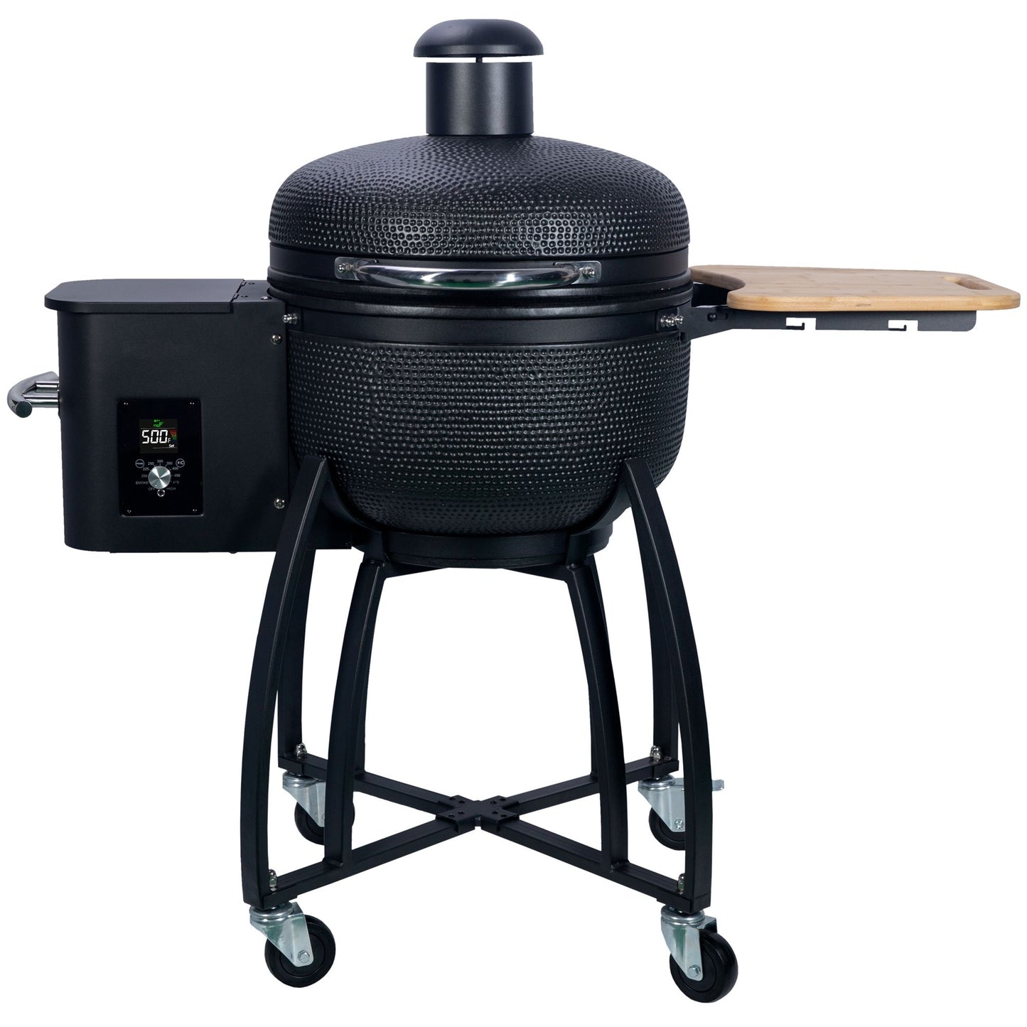 24 "Ceramic Pellet Grill with 19.6" diameter Gridiron Double Ceramic Liner 4-in-1 Smoked Roasted BBQ Pan-roasted for Outdoors Patio