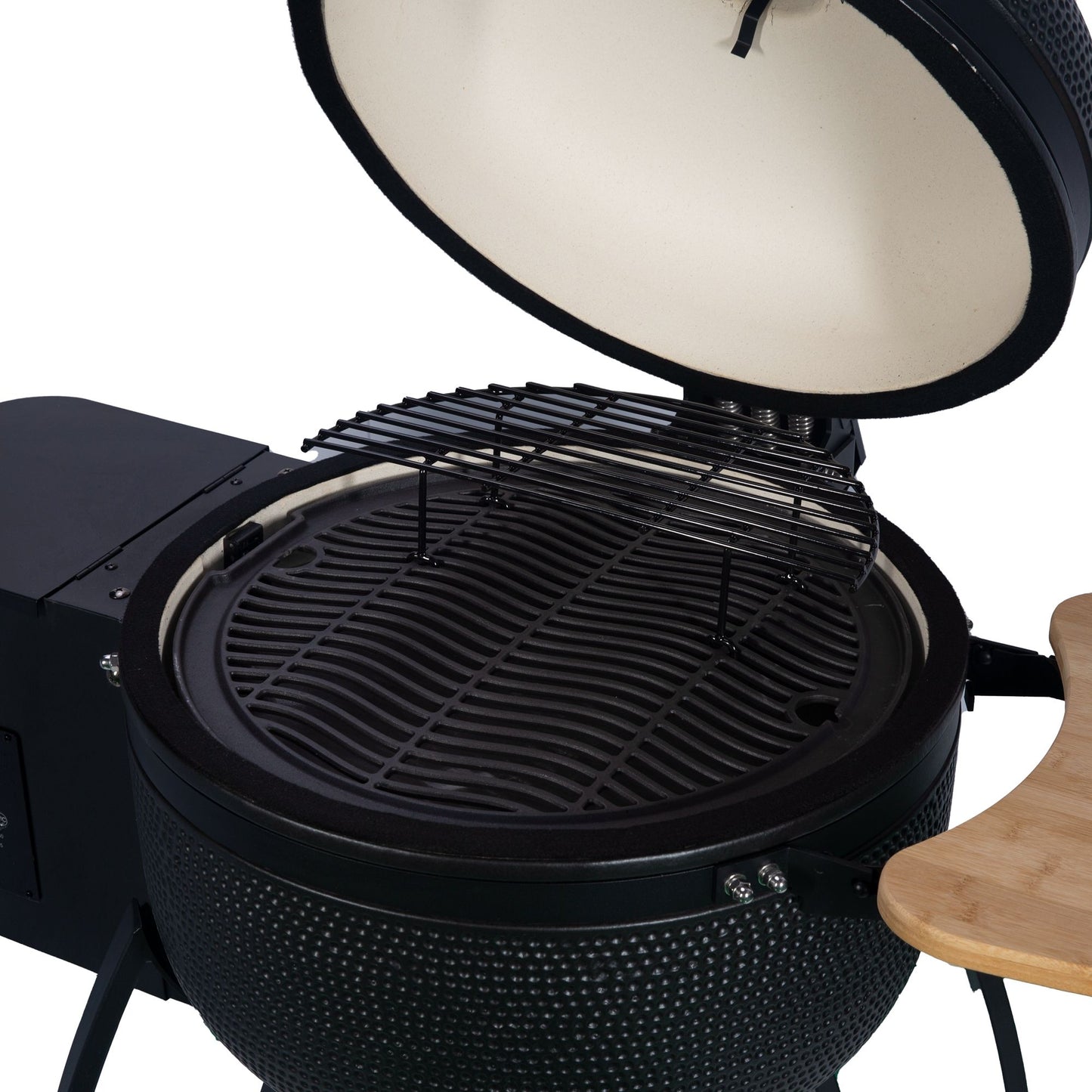 24 "Ceramic Pellet Grill with 19.6" diameter Gridiron Double Ceramic Liner 4-in-1 Smoked Roasted BBQ Pan-roasted for Outdoors Patio