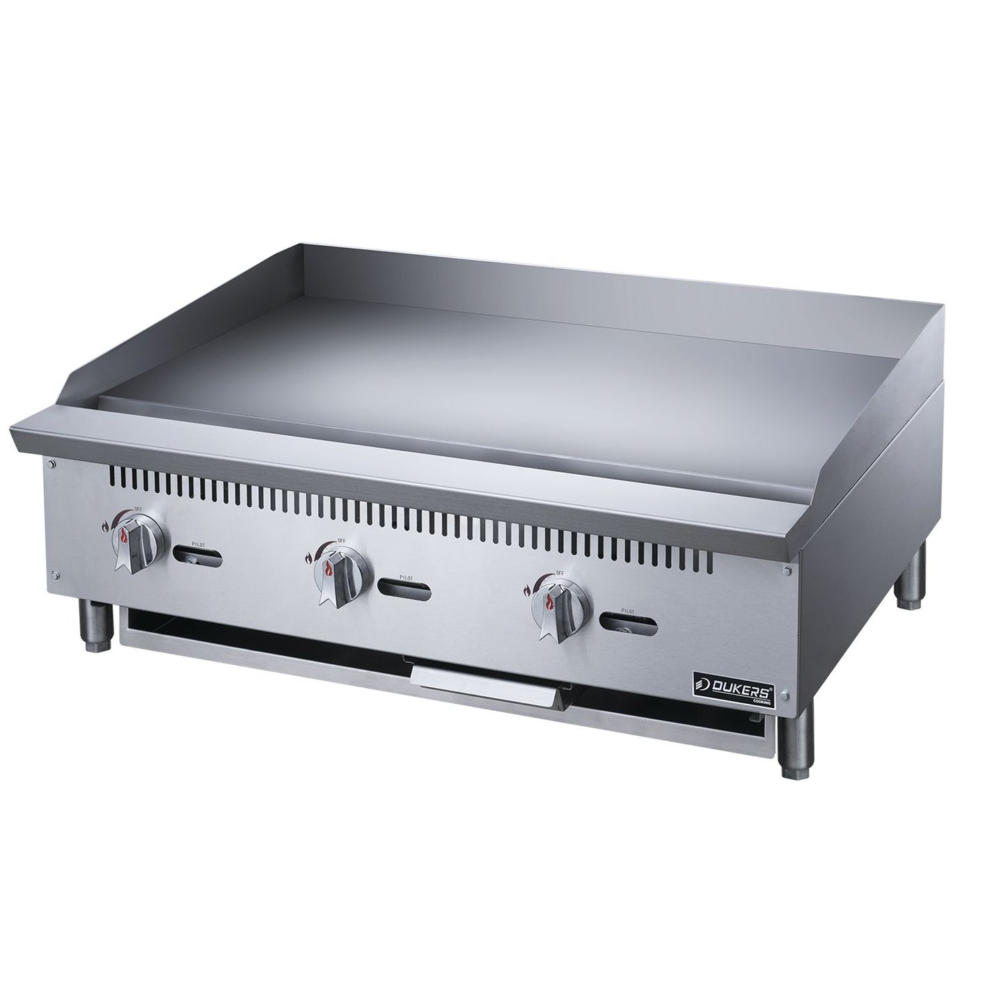 36" Griddler (24" Depth)  3-Burner Commercial  Griddle in Stainless Steel  with 4  legs