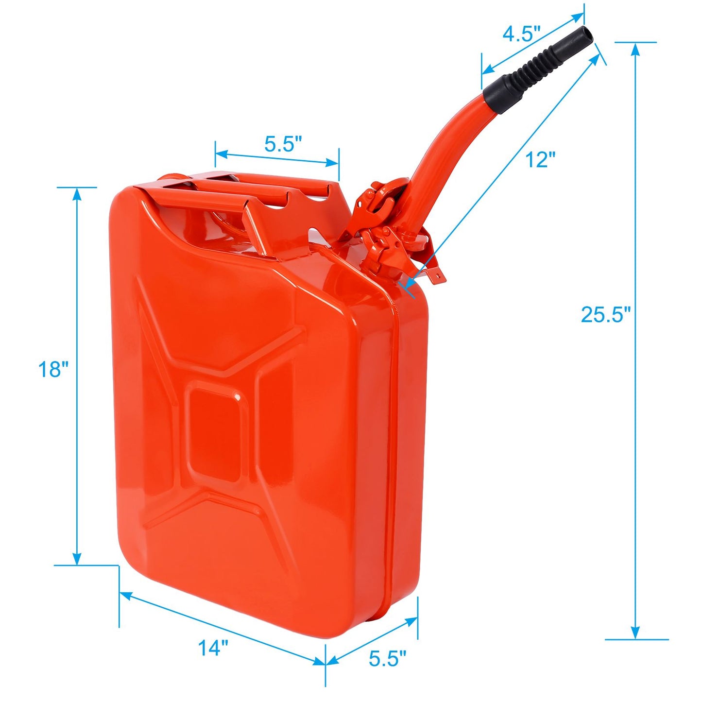 20 Liter (5 Gallon) Jerry Fuel Can with Flexible Spout, Portable Jerry Cans Fuel Tank Steel Fuel Can, Fuels Gasoline Cars, Trucks, Equipment, RED 3pcs/set