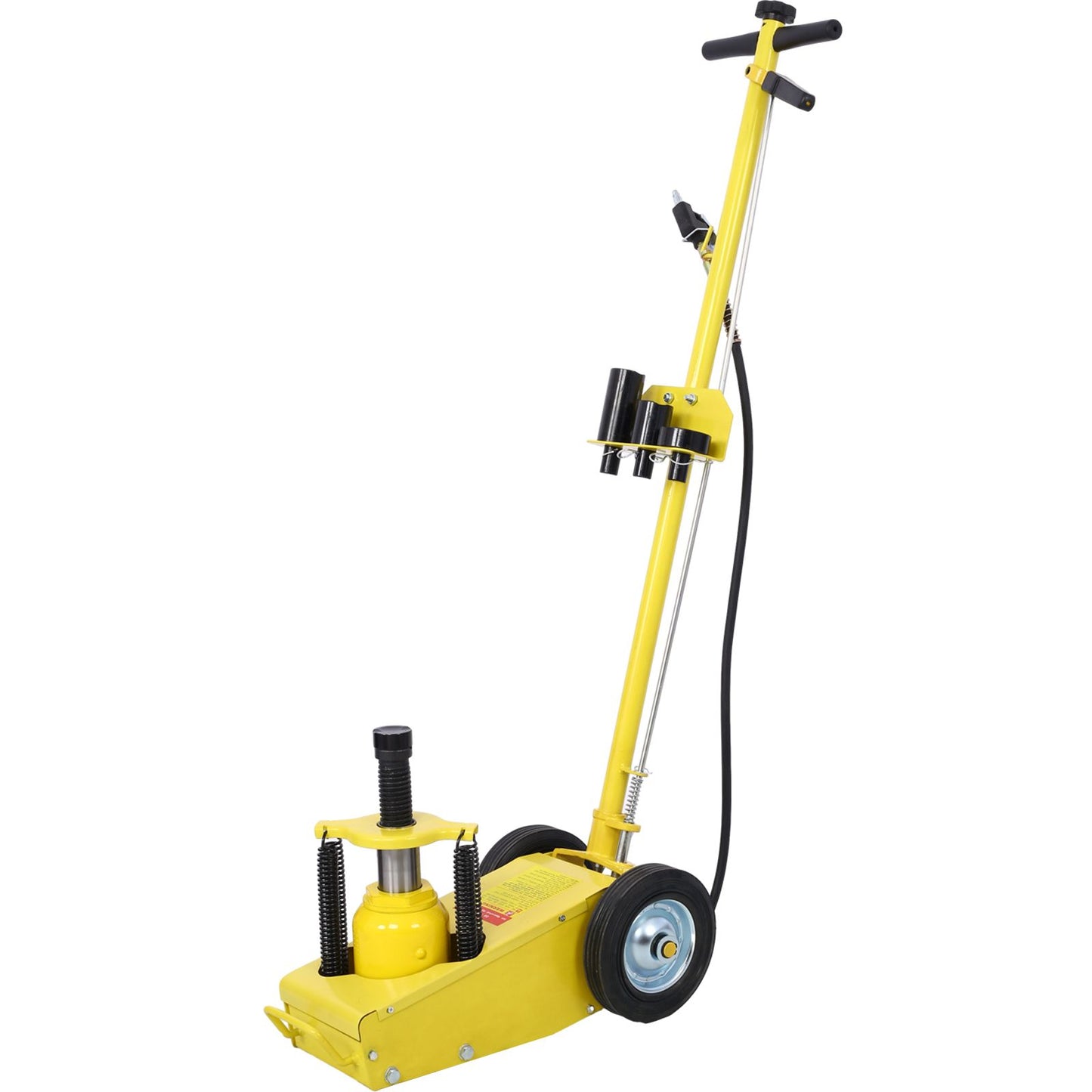 22 Ton Hydraulic Floor Jack Air-Operated Axle Bottle Jack with (4) Extension Saddle Set Built-in Wheels,Yellow