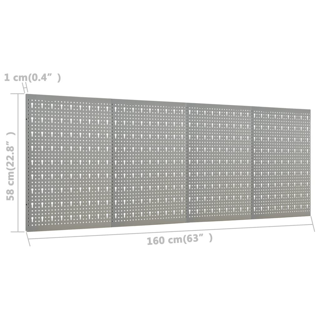 Wall-mounted Peg Boards 4 pcs 15.7"x22.8" Steel