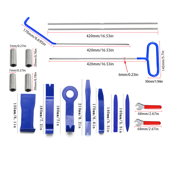 22-piece tool set 67 "long range tools, emergency tools, hand tools and household tools