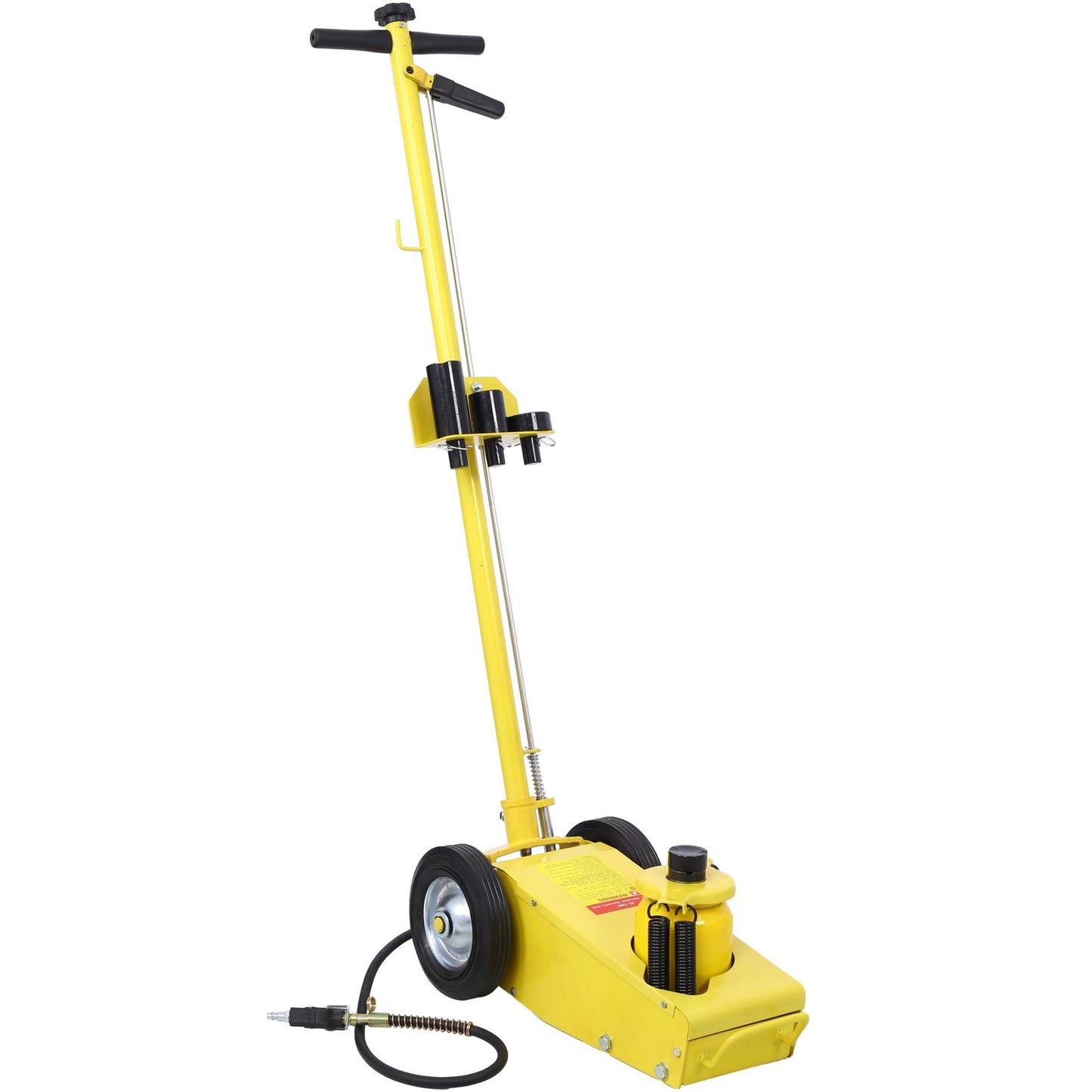 22 Ton Hydraulic Floor Jack Air-Operated Axle Bottle Jack with (4) Extension Saddle Set Built-in Wheels,Yellow