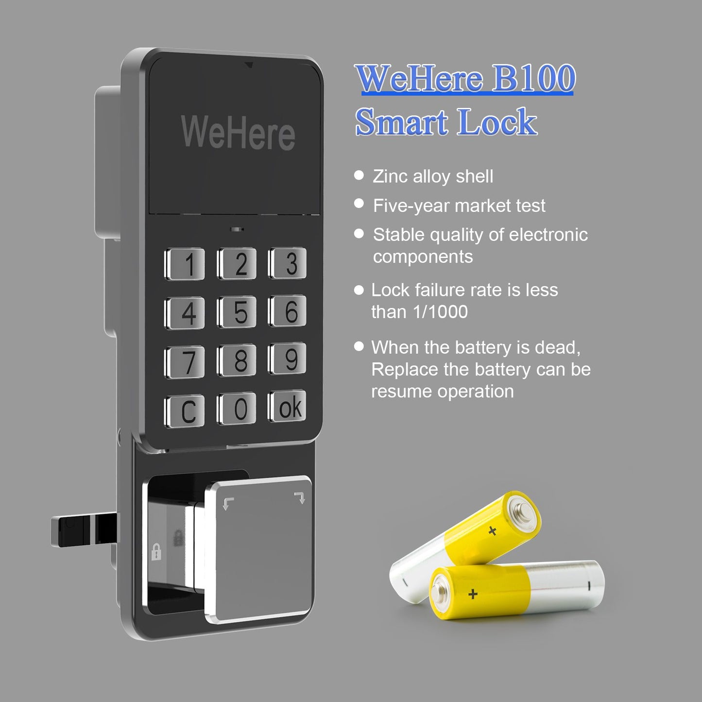 WeHere Key Lock Box (16 Keys) with APP;  Steal Large Key Cabinet Wall Mount; Electronic Locking Key Box use OTP/Bluetooth/Fixed Password Unlock;  APP Remote Authorization Great for School/Realtors