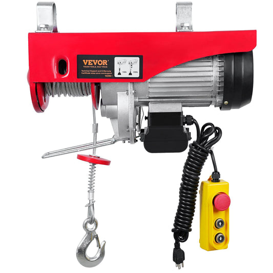 VEVOR Electric Hoist, 2200 lbs Lifting Capacity, 1600W 110V Electric Steel Wire Winch with 14ft Wired Remote Control, 40ft Single Cable Lifting Height & Pure Copper Motor, for Garage Warehouse Factory