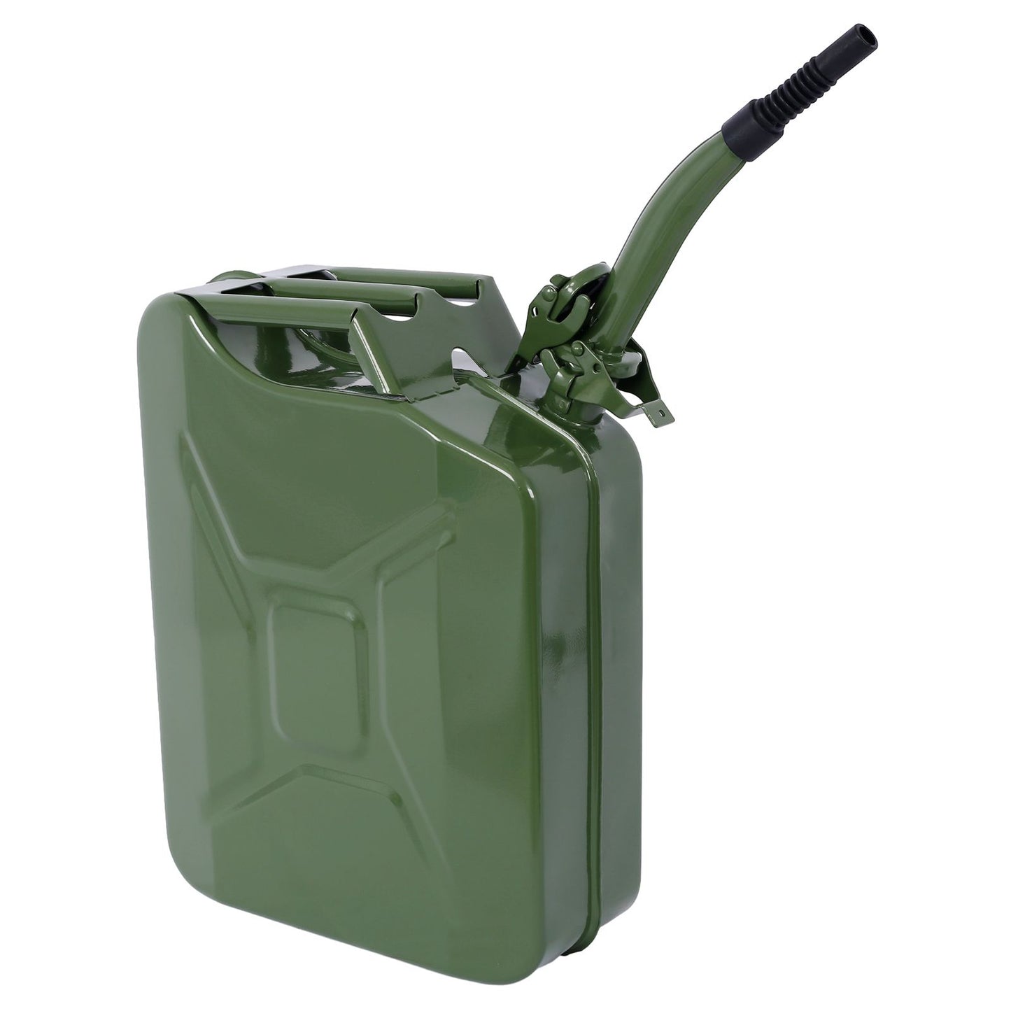 20 Liter (5 Gallon) Jerry Fuel Can with Flexible Spout, Portable Jerry Cans Fuel Tank Steel Fuel Can, Fuels Gasoline Cars, Trucks, Equipment, GREEN