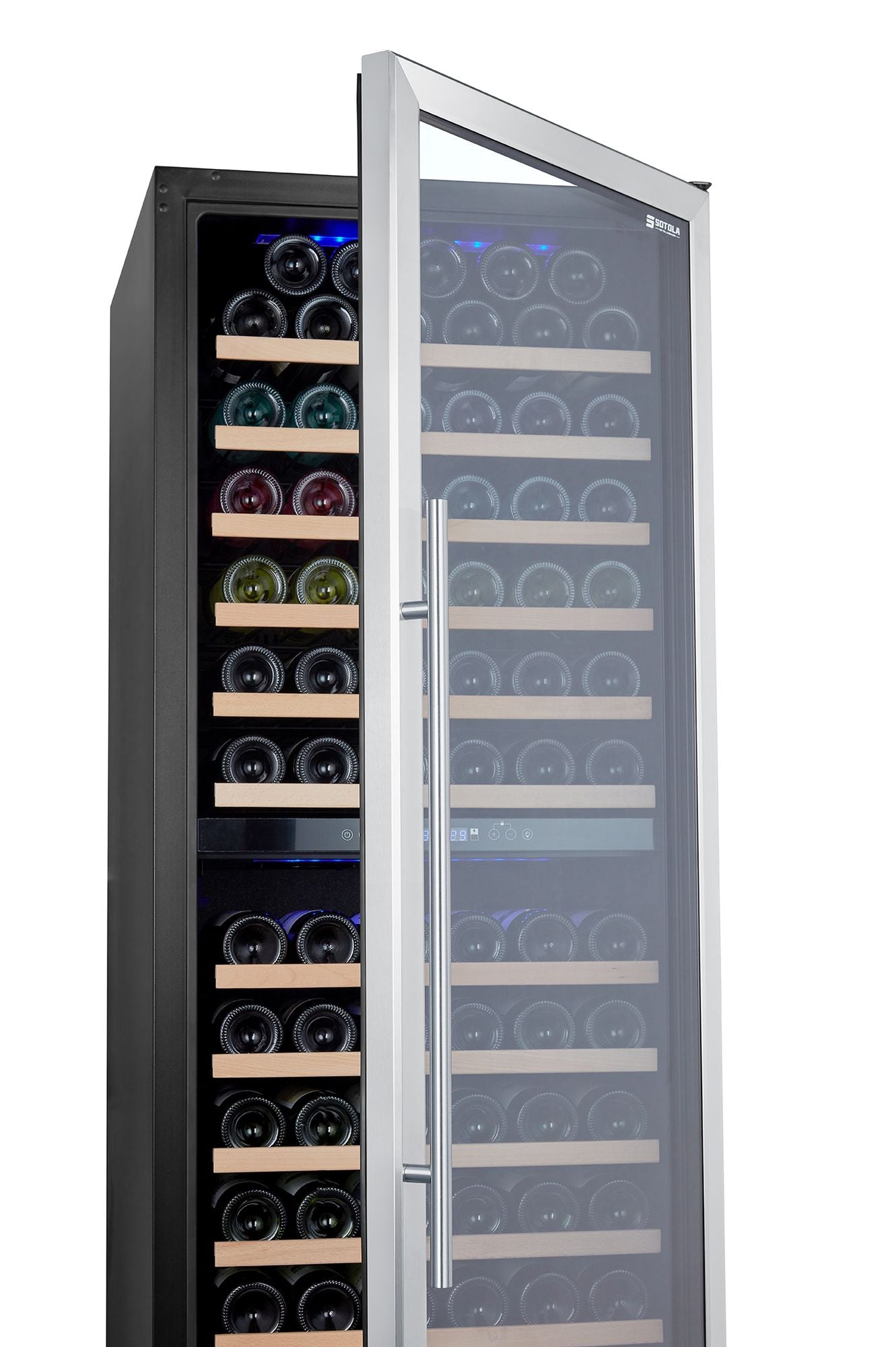 24 inch Wine Cooler Refrigerator, 152 Bottle Large Capacity Fast Cooling Low Noise, Frost Free Wine Fridge with Digital Temperature Control, Freestanding or Built-in