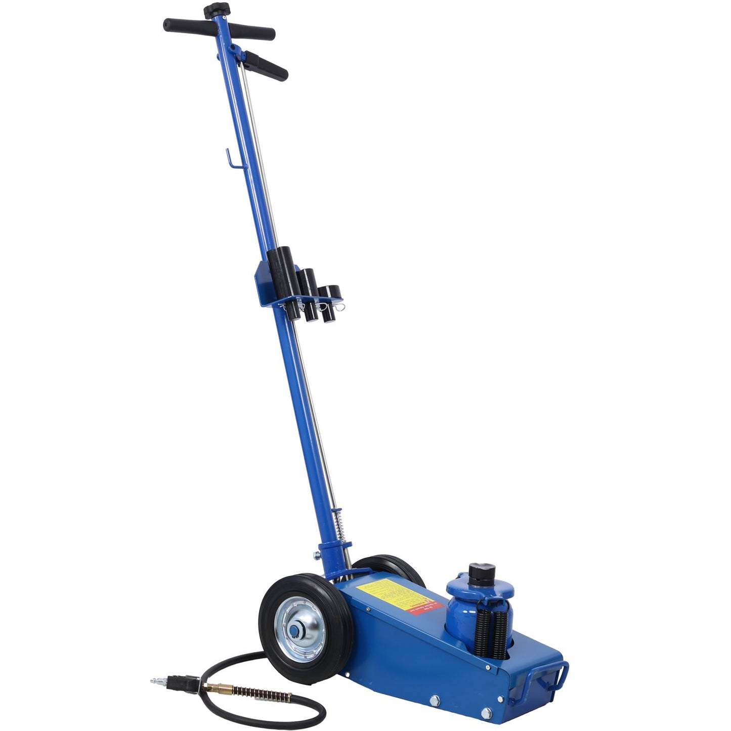 22 Ton Hydraulic Floor Jack Air-Operated Axle Bottle Jack with (4) Extension Saddle Set Built-in Wheels, Blue