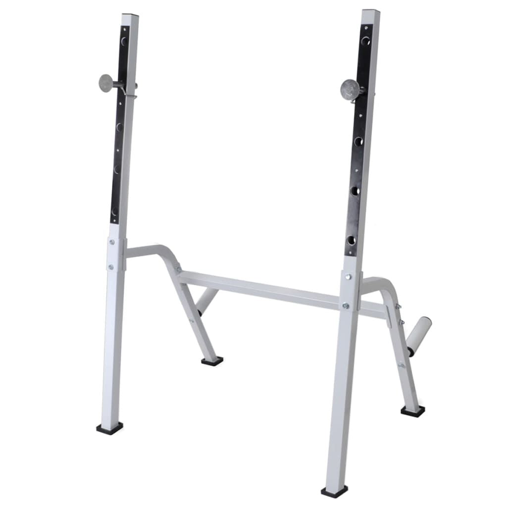 Workout Bench with Weight Rack, Barbell and Dumbbell Set 198.4 lb