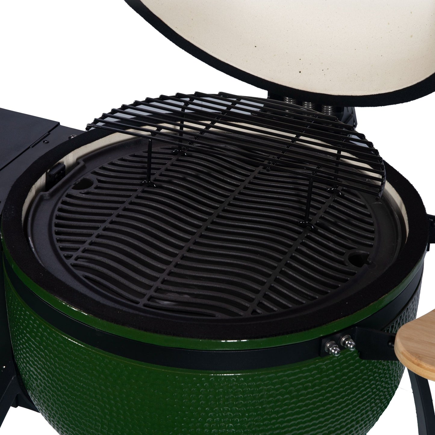 24 "Ceramic Pellet Grill with 19.6" diameter Gridiron Double Ceramic Liner 4-in-1 Smoked Roasted BBQ Pan-roasted for Outdoors Patio